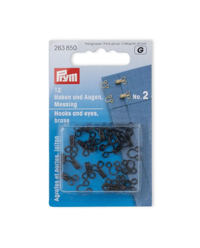 GANCI ED OCCHIELLI OTTONE NO. 2 NERO (12 PZ)