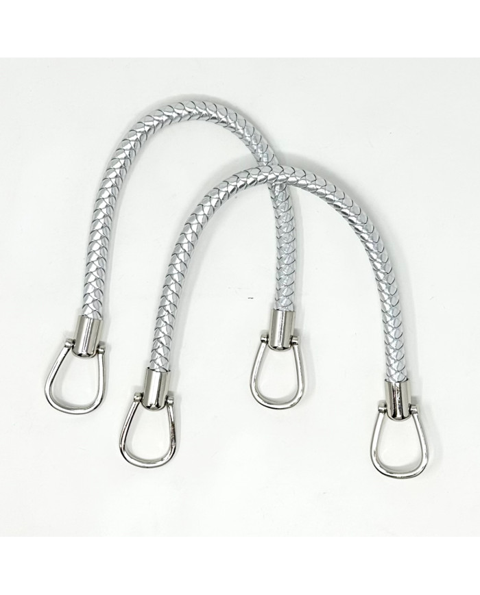 MANICI BORSA BM FINTA PELLE CM 40 COL 30 ARGENTO