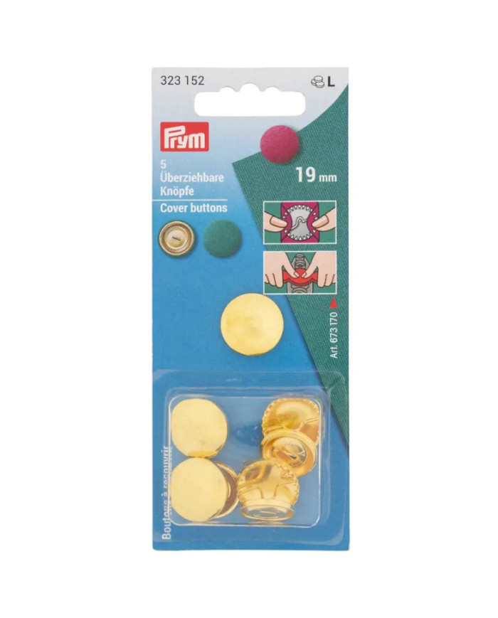 BOTTONI DA RICOPRIRE SENZA ATTREZZO 19 MM (5 PZ)