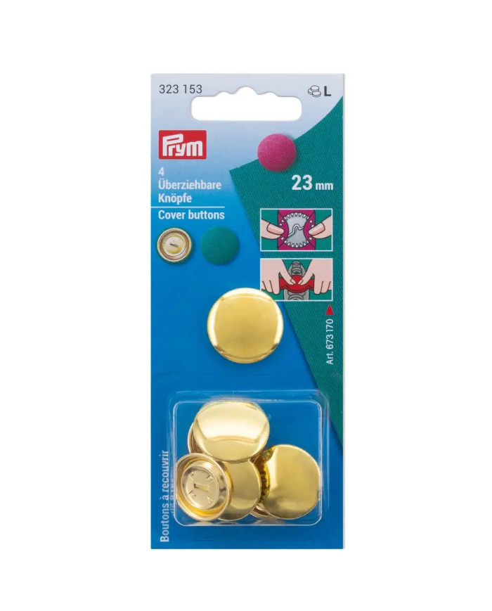 BOTTONI DA RICOPRIRE SENZA ATTREZZO 23 MM (4 PZ)