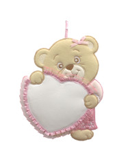 FIOCCO NASCITA BM ORSO CUORE CM 29 X 33 05 ROSA
