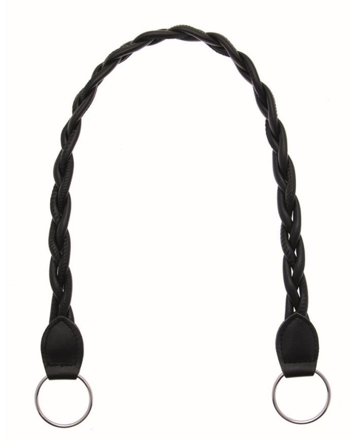 MANICO PER BORSE INTRECCIATO ECOPELLE 62 CM NERO