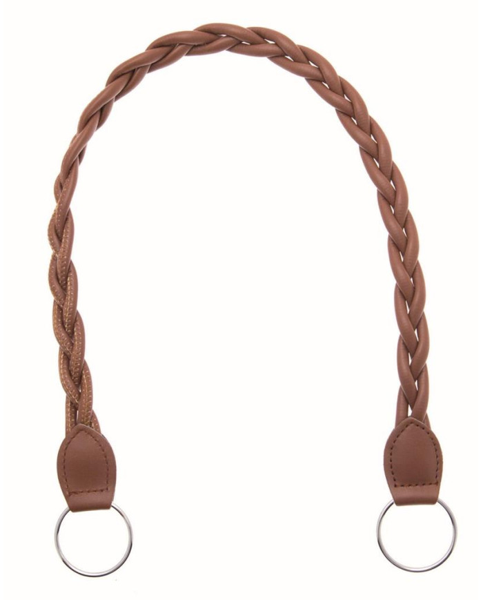 MANICO PER BORSE INTRECCIATO ECOPELLE 62 CM MARRON