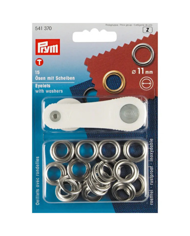 OCCHIELLI E RONDELLE OTTONE 11 MM ARG (15 PZ)