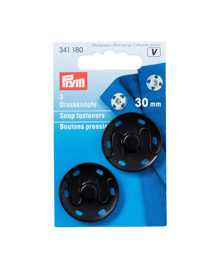 BOTTONI AUTOMATICI 30 MM NERO (2 PZ)