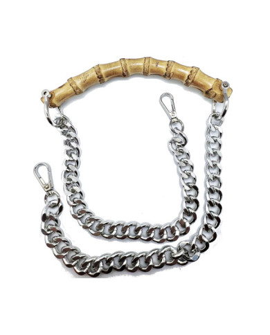 MANICI BORSA MA121 BAMBOO CON CATENA SILVER