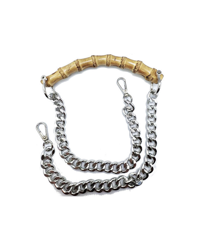 MANICI BORSA MA121 BAMBOO CON CATENA SILVER