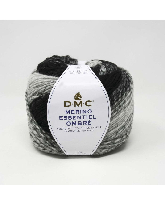 FILATO DMC MERINO OMBRÉ COL 1000 BIANCO E NERO