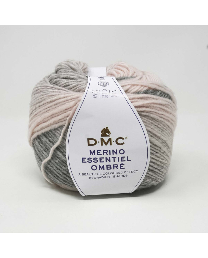 FILATO DMC MERINO OMBRÉ COL 1005 ROSA E GRIGIO