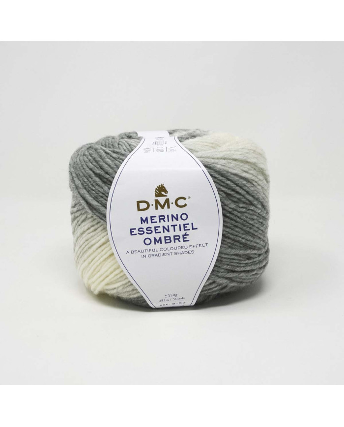 FILATO DMC MERINO OMBRÉ COL 1004 GRIGIO E PANNA