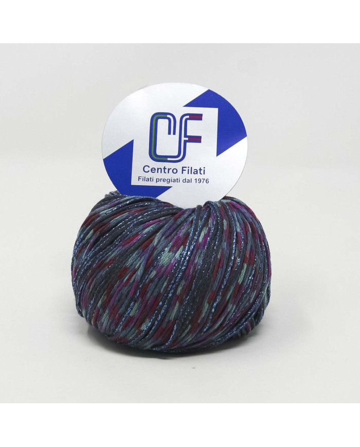 FILATO BEACH 2024 (50 GR) 42 ROSSO, LAMÈ BLU