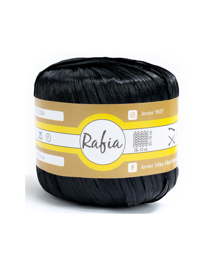 RAFIA VISCOSA GPTEX (25GR) COL 100 NERO