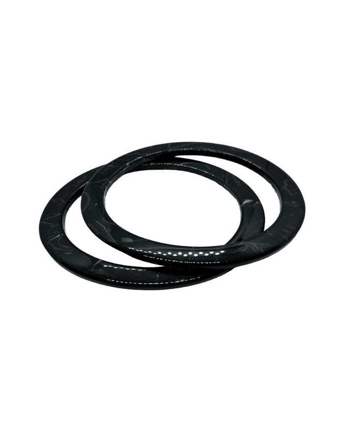 MANICI PER BORSA TONDI CM 15 RESINA (COPPIA) NERO