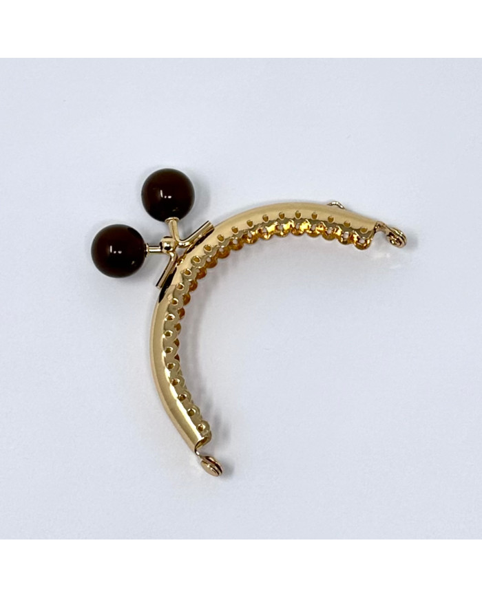 CLICK CLACK METALLO CM 8.5X6 PERLA DA 16 MM MARRON