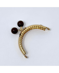 CLICK CLACK METALLO CM 8.5X6 PERLA DA 16 MM MARRON