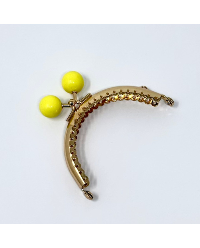 CLICK CLACK METALLO CM 8.5X6 PERLA DA 16 MM GIALLO