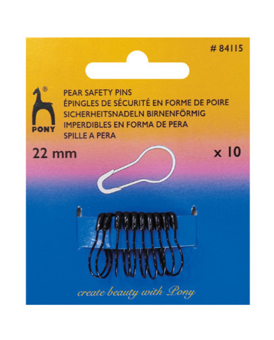 SPILLE DI SICUREZZA A PERA MM 22 NERO (BL 10 PZ)