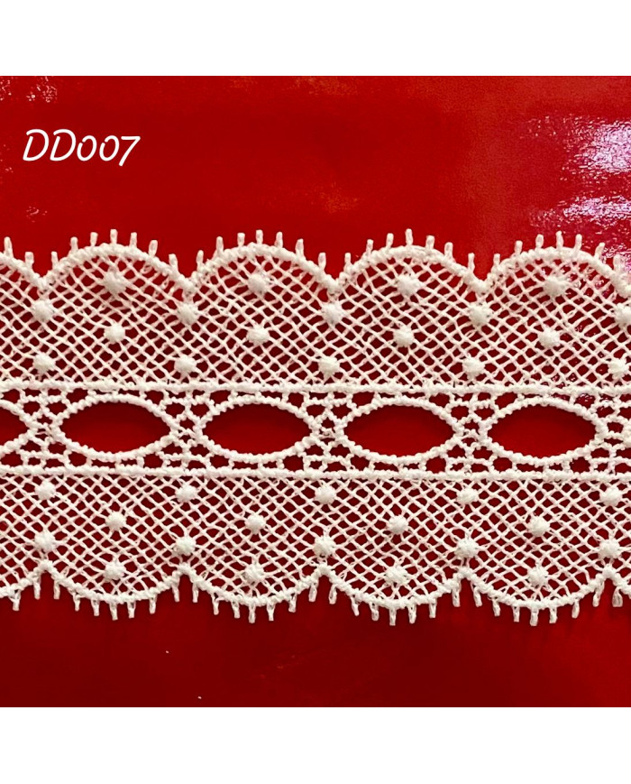 PIZZO MACRAMÈ DD007 CM 3,0 BIANCO TRAMEZZO PASSAN.