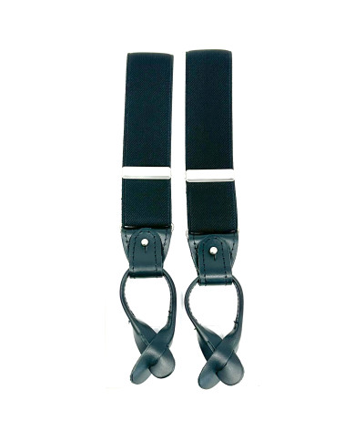 BRETELLE UNITO MM 36 AGGANCI CUOIO NERO