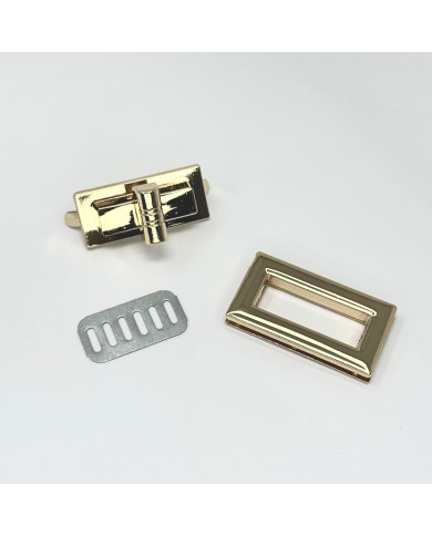 CHIUSURA A GIRELLO 3,9X2,2 CM IN METALLO ZAMA ORO