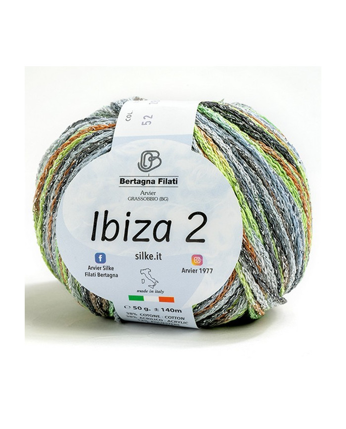 FILATO IBIZA 2 BERTAGNA (50 GR) COL 52 VERDE PRATO