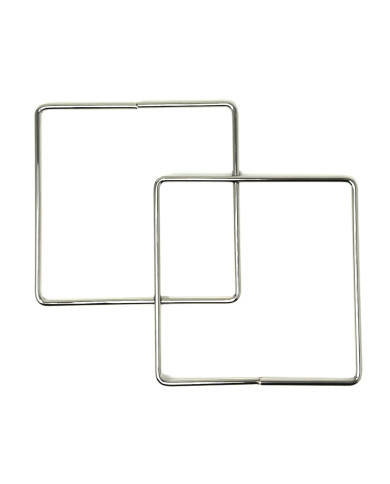 MANICO QUADRATO 15 CM IN METALLO SP.5MM SILVER