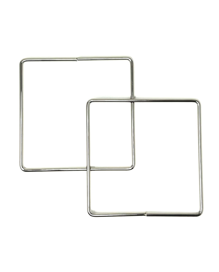 MANICO QUADRATO 15 CM IN METALLO SP.5MM SILVER