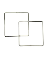 MANICO QUADRATO 15 CM IN METALLO SP.5MM SILVER