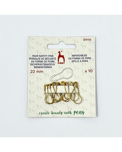 SPILLE DI SICUREZZA A PERA MM 22 ORO (BL 10 PZ)