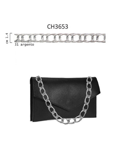 CATENA PER BORSE ALLUMINIO CH3653 COL ARGENTO