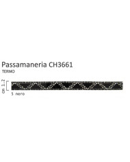 PASSAMANERIA STRASS TERMOADESIVA COL NERO