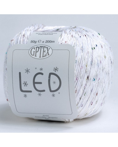 FILATO LED GPTEX (GOM X 50G.) COL 64 BIANCO ARG..