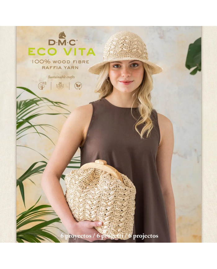 RIVISTA RAFIA DMC CAPPELLI E BORSE 12 MODELLI