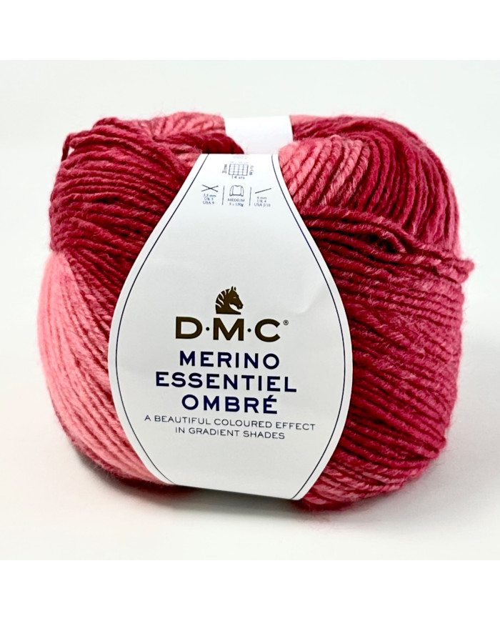 FILATO DMC MERINO OMBRÉ COL 1009 ROSA E UVA
