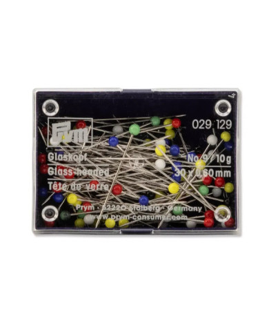 SPILLI CON TESTA DI VETRO 0,60 X 30 MM COLORI ASS.