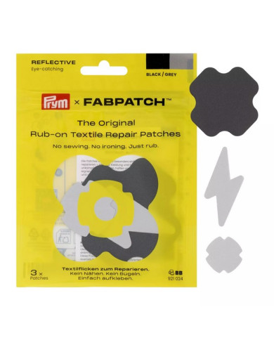 RUB-ON PATCH REFLECTIVE NERO-GRIGIO (3 PZ)