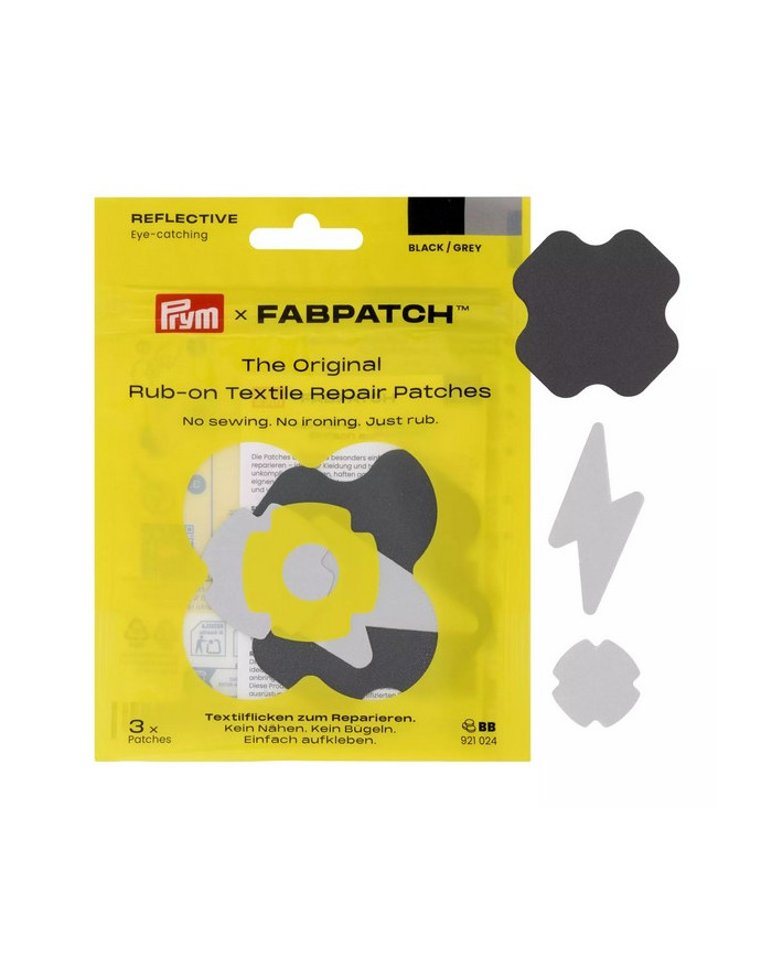 RUB-ON PATCH REFLECTIVE NERO-GRIGIO (3 PZ)