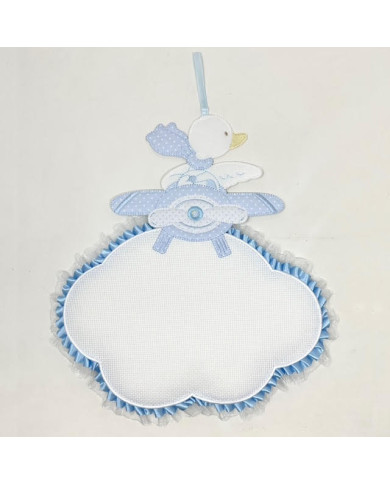 FIOCCO NASCITA BM AEREO NUVOLA CM29X31 07 AZZURRO