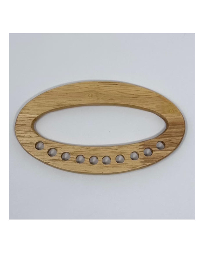 MANICO BORSA LEGNO OVALE CON FORI COL.2 NATURALE