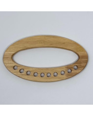 MANICO BORSA LEGNO OVALE CON FORI COL.2 NATURALE