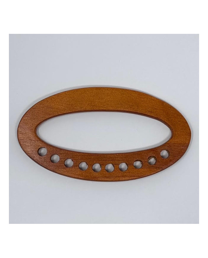 MANICO BORSA LEGNO OVALE CON FORI COL.20 CILIEGIO