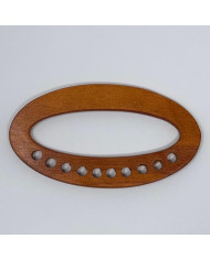 MANICO BORSA LEGNO OVALE CON FORI COL.20 CILIEGIO