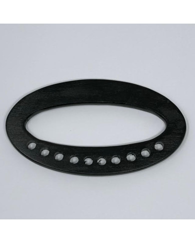 MANICO BORSA LEGNO OVALE CON FORI COL.5 NERO