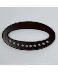 MANICO BORSA LEGNO OVALE CON FORI COL.6A MARRONE S