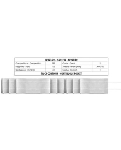 NASTRO ARRICCIATENDE N201/40/AS - 40 MM (ROT 50MT)
