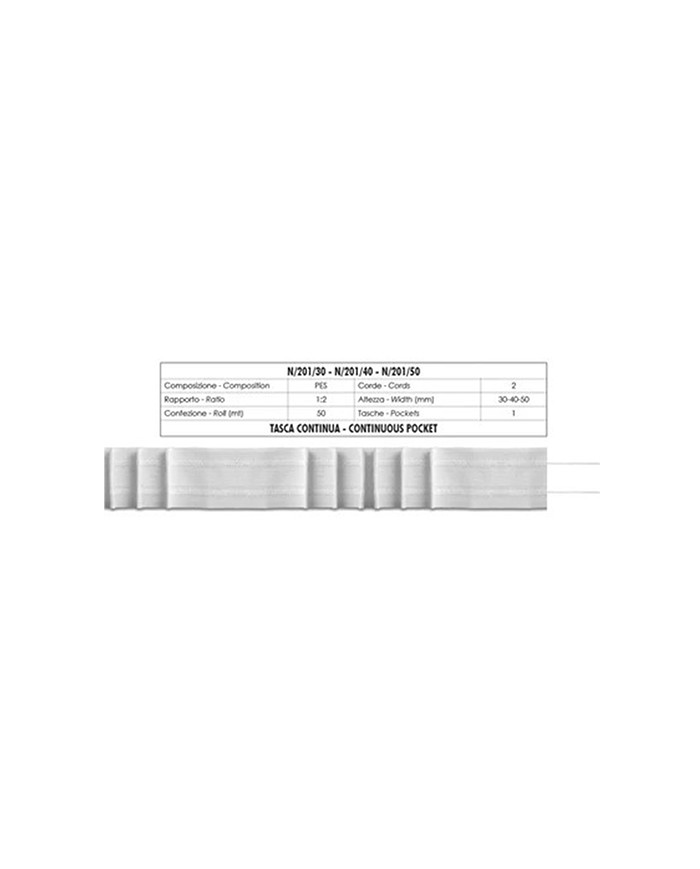 NASTRO ARRICCIATENDE N201/40/AS - 40 MM (ROT 50MT)