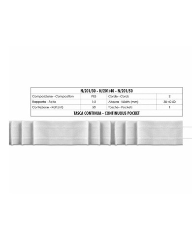 NASTRO ARRICCIATENDE N201/50 - 50 MM (ROT 50 MT)