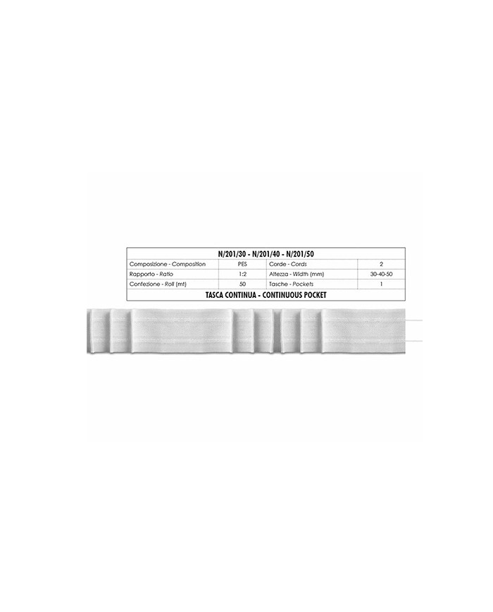 NASTRO ARRICCIATENDE N201/50 - 50 MM (ROT 50 MT)