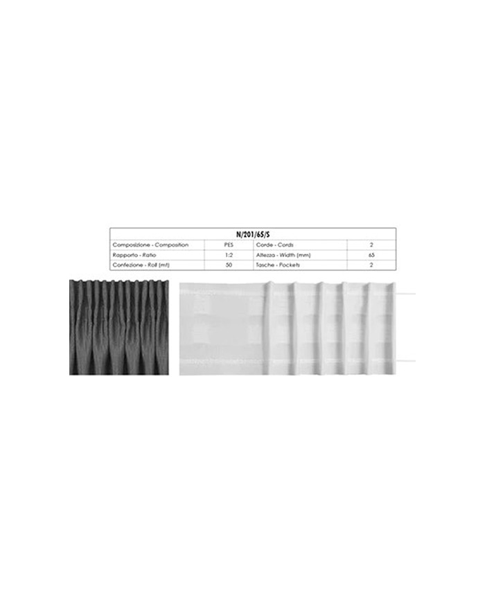 NASTRO ARRICCIATENDE N201/65/S - 65 MM (ROT 50 MT)