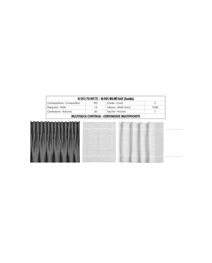 NASTRO ARRICCIATENDE N201/70/MT/TC 70 MM (50 MT)
